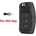 thumbnail image 2 of Funda de Fibra de Carbono ABS brillar para Ford Carbono D+Negro Llavero de Silicona para Llave de Coche, 2 of 5