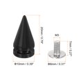 thumbnail image 2 of 8Pack Cone Spike Stud Rivet, 10x20mm Screw Back Tree Studs and Spikes for Leather Craft(Gloss Black), 2 of 6