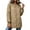 Khaki, variant on Vivianyo HD Women's Bomber Collar Long Quilted Jacket, Long Sleeve Lightweight Zip Up Winter Coat with Pockets, Sizes S-2XL