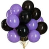12 inch Purple and Black Balloons Black and Purple Balloons Party Latex Balloons Quality Helium Balloons, Party Decorations Supplies Balloons, 3.2g/pcs, Pack of 50