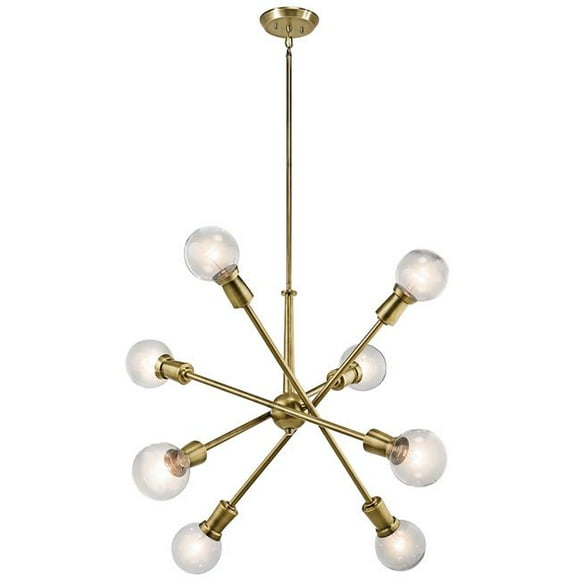 Kichler 43118NBR Armstrong 100W 8 Light Chandelier, Natural Brass