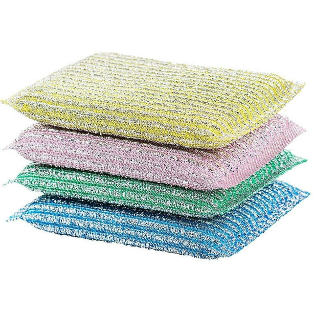Xiao Hua 12 esponjas de cocina multicolor, resistentes, metálicas, para fregaderos, ollas y lavavajillas, antirayaduras, no metálicas, kosher.