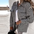 thumbnail image 2 of hgsbede Women Coats Plus Size Clearance Women Autunm and Winter Houndstooth Printed Long Sleeve Turn-down Collar Suit Cardigan Woolen Coat Tops, 2 of 3