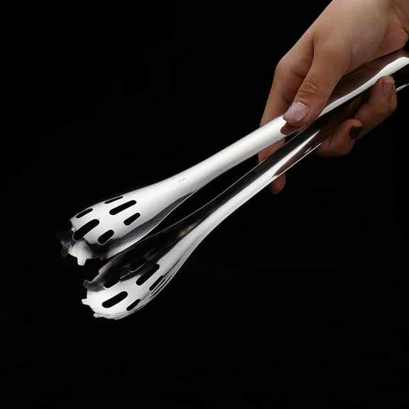 ELAYARD Plated Silver Stainless Steel Tongs for Kitchen Use Strong and Portable