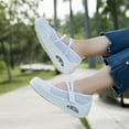 thumbnail image 4 of Ruiatoo Women's Breathable Mary Jane Shoes Air-Cushion Nurse Casual Walking Slip On Sneakers Black Mesh Platform Shoes White 39, 4 of 5