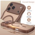thumbnail image 3 of YINLAI iPhone 17 Pro Case Compatible with Mag-safe,Wavy Frame Hard Translucent Matte Back Shockproof Case for iPhone 17 Pro 6.3",Brown, 3 of 7