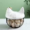 thumbnail image 3 of WREESH Eggs Holder Basket Organizer Storage Ceramic Fruit Container Kitchen Hen Decor, 3 of 3
