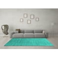 thumbnail image 3 of Ahgly Company Indoor Round Abstract Turquoise Blue Contemporary Area Rugs, 3' Round, 3 of 4