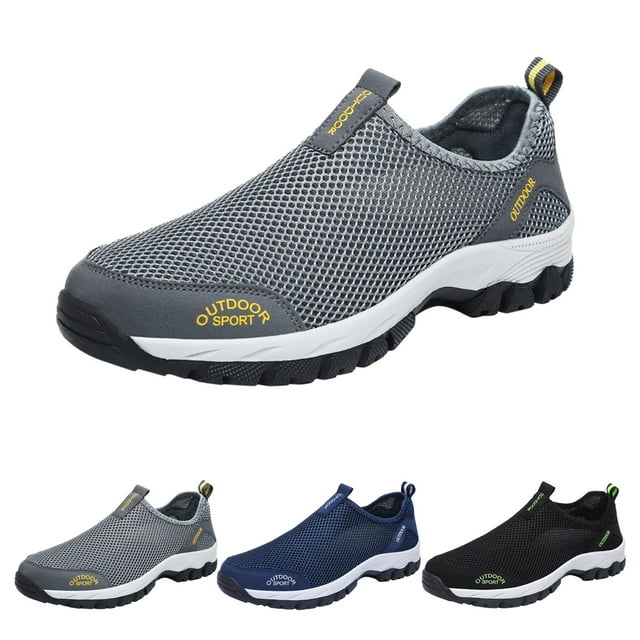 PEASKJP Sneakers for Men Non Slip Shoes Comfort Work Shoes Walking Sneakers,Black,9