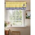 thumbnail image 2 of Anchor Striped Valances for Windows Ocean Sage Yellow and Blue Striped Decor Rod Pocket Curtains Valance Short Window Treatment Drapes for Living Room, Bedroom Bathroom 54"&nbsp;W x 18" L, 2 of 5