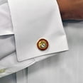 thumbnail image 3 of PinMart's Officially Licensed U.S.M.C. Cufflinks - Gold Plated Military Cufflinks for Men, 3 of 4