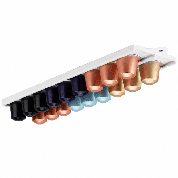Adjustable K Cup Holder, Space Saving Coffee Pods Holder | Wall Mount Coffee Pod Holder for K Cup Storage Nespresso Original and Vertuo, Perfect for Counters Small Space