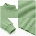 thumbnail image 3 of Women Mock Neck Sweatshirt Oversized Drop Shoulder Turtleneck Soft Long Sleeve Solid Color Pullover Casual Fall Everyday Tops Green XXL, 3 of 8