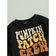 thumbnail image 4 of Toddler Baby Boy Halloween Outfits Pumpkin Patch Babe Print Long Sleeve Sweatshirt and Elastic Pants for Thanksgiving 2 Piece Clothes, 4 of 7
