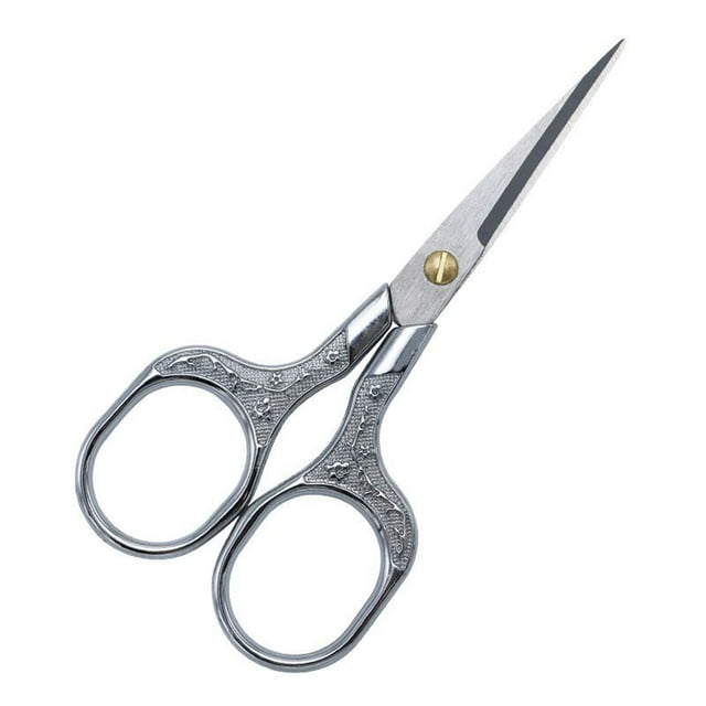 Scissors for Office Vintage Stainless Steel Electroplated Scissors Retro Carved Scissors Stitch Thread Ends Home Scissors Office Scissors Stainless Steel Scissors