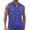 Blue, variant on Mens Sleeveless Shirts Cargo Lapel Button Down Shirts Solid Summer Work Casual with 2 Pockets