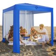 thumbnail image 2 of Costway 6.6ft x 6.6ft Beach Cabana Tent, Blue, 2 of 10