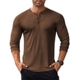 thumbnail image 6 of COOFANDY Men's Long Sleeve Henley Shirts Stretch Ribbed T-Shirts Fashion Casual Basic Tops, 6 of 9