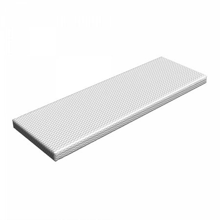 

Grey Chevron Bench Pad Simplistic Soft Toned Glide Reflection Parallel Zig Zag Color Bars Design HR Foam Cushion with Decorative Fabric Cover 45 x 15 x 2 White Pale Grey by Ambesonne
