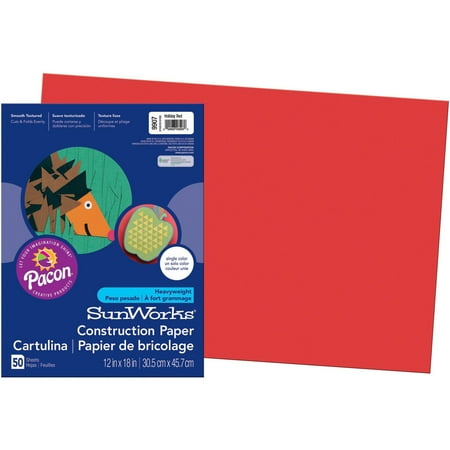 UPC: 0045173099079 | SunWorks PAC9907 Construction Paper 50 / Pack Holiday Red