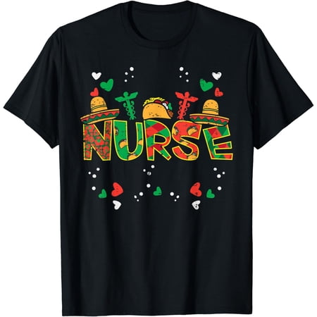 Mexican Nurse Cinco De Mayo Nurse Women Scrub Top Rn Icu Er T-Shirt Size S-5XL