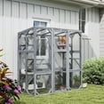 thumbnail image 2 of PawHut Catio avec 6 Plateformes, Toit Weatherproo, Enclos Extérieur pour Chat - Gris, 2 of 9