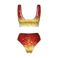 thumbnail image 5 of Daiia Red Gold Glitter Women's Bikini Set Two Piece Swimsuit High Waisted Bikini Adjustable Straps Bikini Perfect for Beach, Pool, and Summer Vacation-Medium, 5 of 9