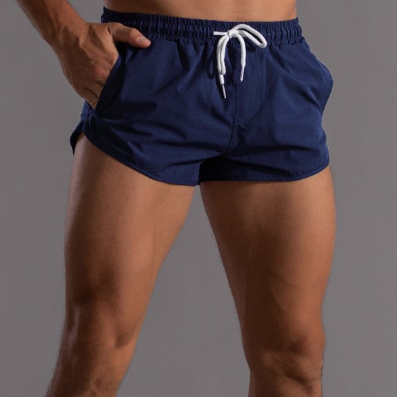 Aayomet Mens Shorts Men's Boho Tribal Print Drawstring Waist Summer Shorts with Pocket,Navy M