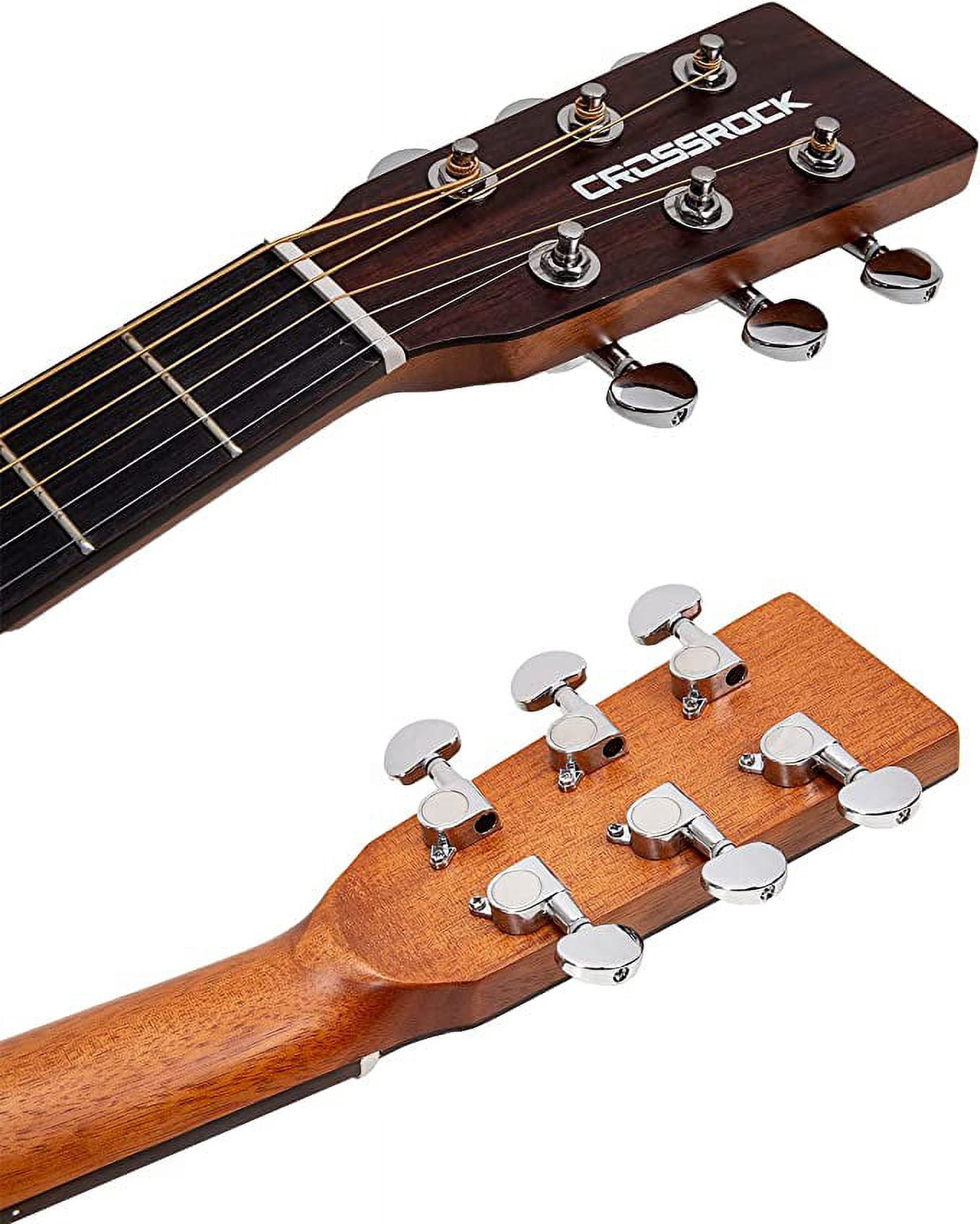 Crossrock 6 String Acoustic Dreadnought Guitar with Hard Case, Spruce Top, Student Guitar