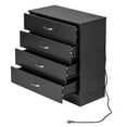thumbnail image 4 of Hassch Nightstand with Charging Station, Dresser with 4 Storage Drawers, Accent End Table, Bedside Table for Bedroom, Living Room, Easy Assembly, Black, 4 of 10