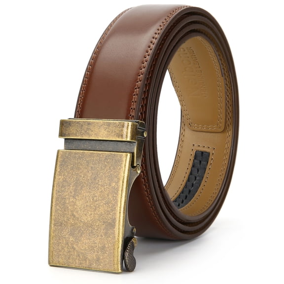 Men’s Belt Ratchet Automatic Belt for Men 35 mm Wide Leather Belt