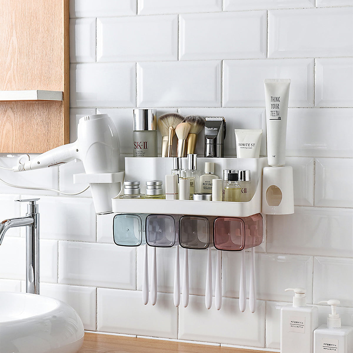 Details about   Bathroom Corner Shelf Shower Shampoo Organizer Rotatable Without Drilling 4Hooks 