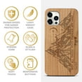 thumbnail image 4 of Case Yard Wooden Case Outside Soft TPU Silicone Slim Fit Shockproof Wood Phone Cover for Girls Boys Men and Women Supports Wireless Charging Tribal Mountains Design case for iPhone-12-Pro-Max, 4 of 7