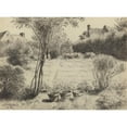 thumbnail image 2 of Jean-Baptiste Millet 18x14 Black Ornate Wood Framed Double Matted Museum Art Print Titled - Sunlit Garden, 2 of 5