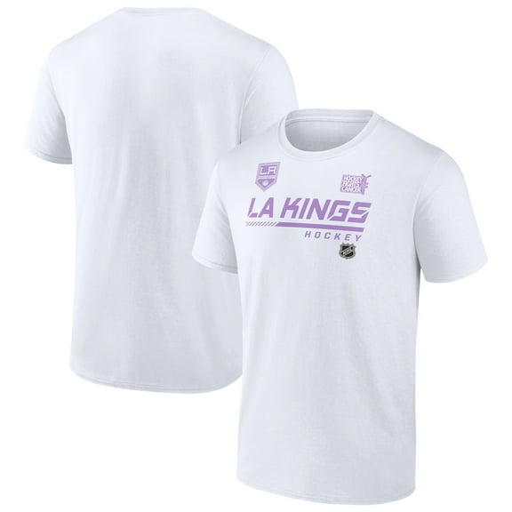 Men's White Los Angeles Kings NHL Hockey Fights Cancer T-Shirt