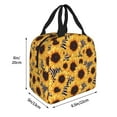 thumbnail image 2 of Rocae Artistic Zebra Print Sunflower for Insulated Lunch Bag for Women Men,Large Lunch Box for Work School Picnic Hiking Daytrip, 2 of 5