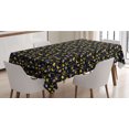 thumbnail image 1 of Forest Tablecloth, Butterflies Blow Flower Lilly Botany Enchanted Nature Meadow, Rectangle Satin Table Cover Accent for Dining Room and Kitchen, 52" X 70", Charcoal Grey Pink and Yellow, by Ambesonne, 1 of 2