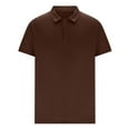 thumbnail image 5 of Men's Collared Neck Half Button Golf Shirts Short Sleeve Work Shirt Casual Performance Tops Brown M, 5 of 6