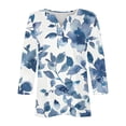 thumbnail image 5 of Jewelreauty Tunic Tops for Women Elbow Length Notch Neck Casual Button Blouses Summer Casual Tees, 5 of 5