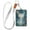 Beautiful Glowing Deer, variant on PU Leather Badge Holder ID Badge Holder with Lanyard for Cards & Credentials Silver and Black Butterfly
