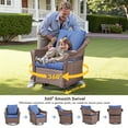 thumbnail image 3 of PPorfamilia Outdoor Swivel Chair, Patio PE Wicker Rocker Chair with Removable Navy Cushions, All-Weather Single Chair for Backyard Porch Deck Garden, 3 of 8