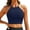 Navy, variant on ManxiVoo Women High Neck Bikini Swimsuit Top Supportive Athletic Crop Top for Yoga Sports and Beach Vacation Activities L Size Black