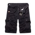 thumbnail image 1 of Men Solid Hiking Climbing Cargo Shorts Multi-Pockets Combat Work Bottoms Pants(Black), 1 of 2