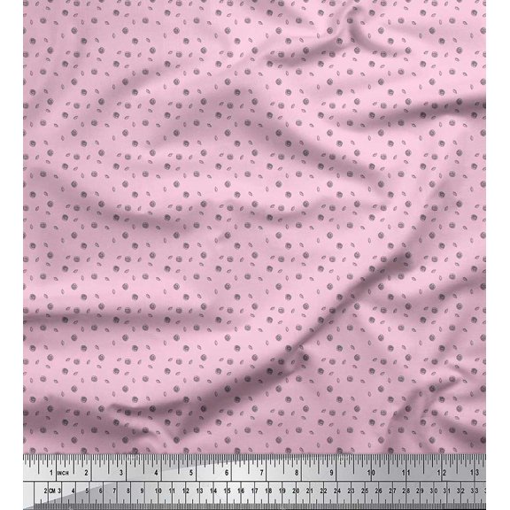 Soimoi Georgette Viscose Fabric Leaves & Spiral Shirting Printed Fabric 1 Yard 42 Inch Wide