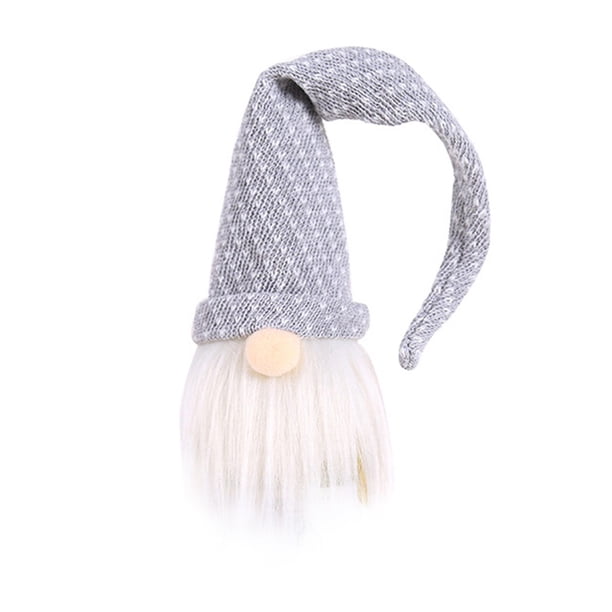 Matsuzay Cubierta de botella de vino estilo nórdico Navidad Santa Claus tejido de felpa de comedor para el hogar botella de vino ropa Kits de decoración para fiestas Gris blanco