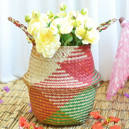 Seagrass Wicker Basket Wicker Basket Flower Pot Folding Basket Dirty Basket