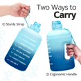 thumbnail image 3 of Blue Water Bottle - 64 oz Water Bottle with Time Maker & Sturdy Handle - Leakpro, 3 of 5