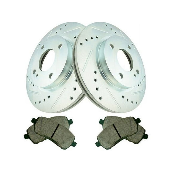 Front Brake Pad and Rotor Kit - Compatible with 2011 - 2018 Ford Fiesta Naturally Aspirated 2012 2013 2014 2015 2016 2017