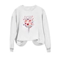 thumbnail image 4 of Plus Size Tops for Women Viikei Womens Tops Long Sleeve Dressy,Valentine's Day Women's Long Sleeved Round Neck Fashionable Printed Hooded Sweatshirt White XS, 4 of 4