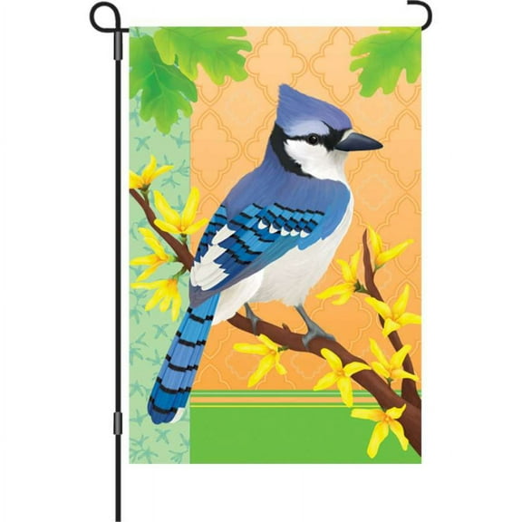 Premier Garden Size Flag - Blue Jay In Spring